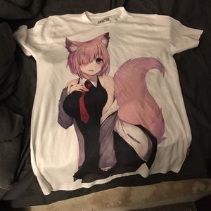 Rage On cat fox girl tee